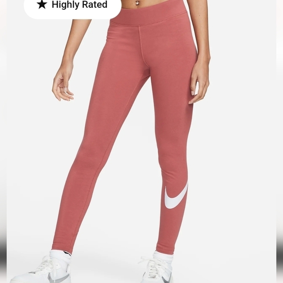 NIKE Sportswear EssentialWomen's Mid-Rise Swoosh Leggings - Picture 1 of 5